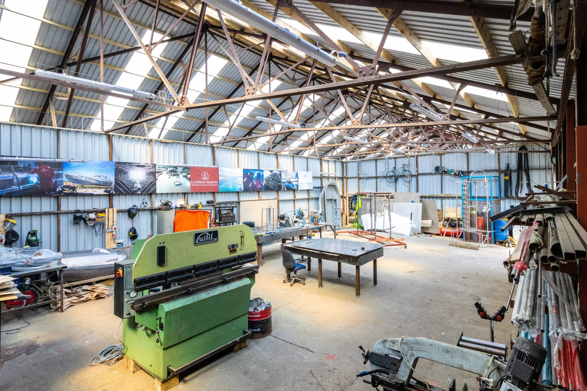 Yacht Solar Arches workshop — precision marine fabrication