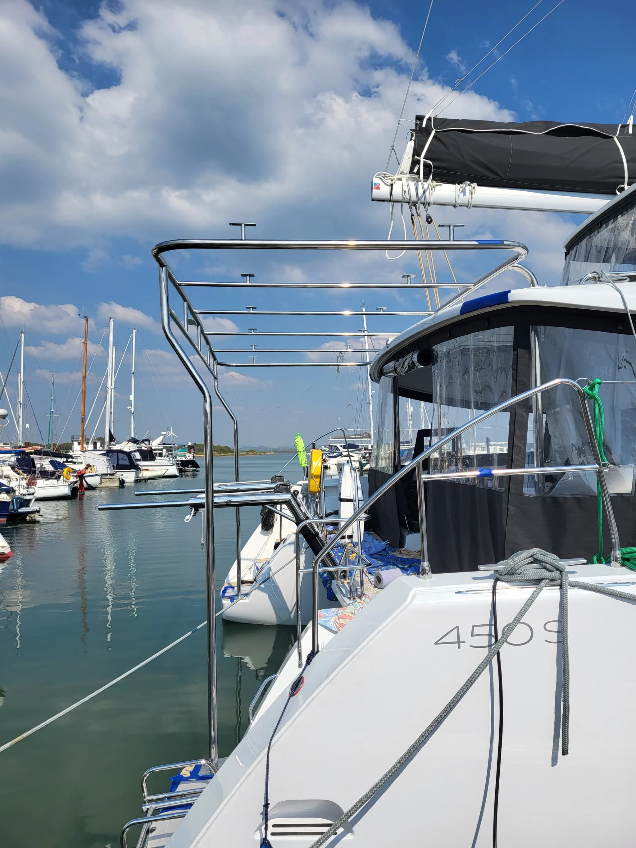 Lagoon 45 — Ribodo — Custom Catamaran Solar Arch thumbnail 2